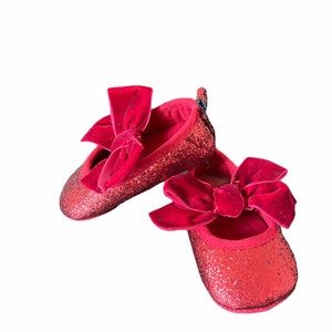 Target Red Baby Girl Glitter Dress Shoes Size 2
